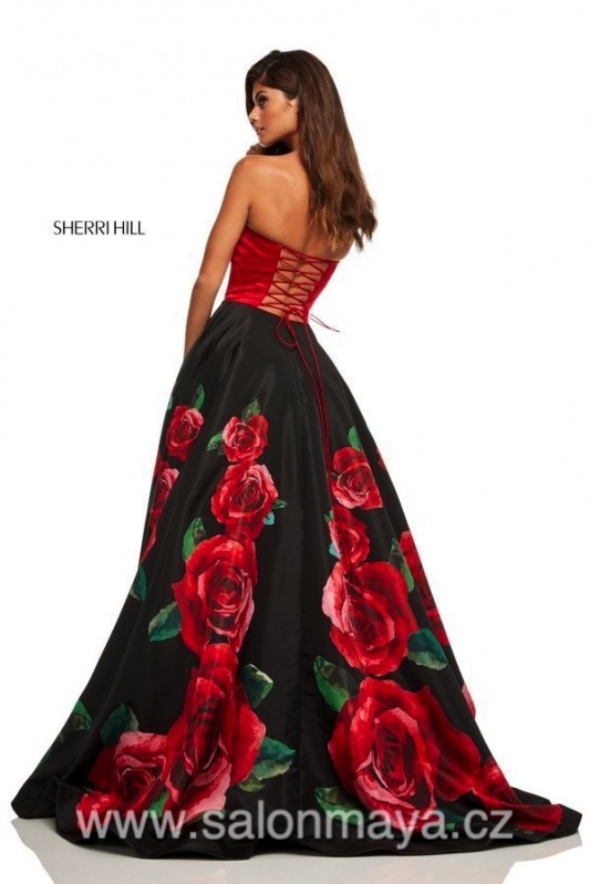 Sherri Hill 52722 - VÝPRODEJ 6500 KČ sherrihill-52722-blackredprint-dress-3.jpg-600.jpg