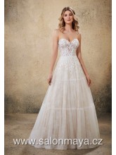 VÝPRODEJ 14900 KČ  - Korzetové svatební boho šaty.Tělový podklad se smetanovou krajkou. 