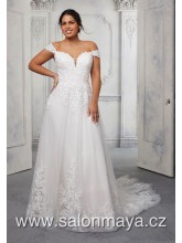 Lehké korzetové šaty s možností připnutí padlých ramínek. Šaty jsou zdobeny krajkou. 