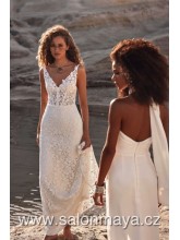 Celekrajkové, upnuté šaty na ramínka, hluboký výstřih, šněrování, 