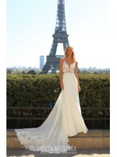 Šaty na ramínka, šifonová sukně, vršek pošitý perličkami a plastickými kvítky