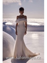 Šaty, které tvoří korzet a sukně. Kosticový korzet, který tvaruje siluetu, řasená, padlá ramínka, šněrování. Elegantní saténová sukně ve stylu mořské panny, která krásně obepíná postavu a zdůrazňuje ženské křivky.