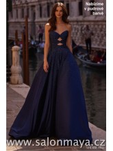 Světle růžové (pudrové), korzetové šaty, s průstřihy na topu, bohatá sukně, šněrování. (US4)