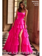 Černé šaty na ramínka s volánky, šněrování. (US0)