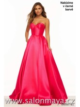 Černé, saténové, korzetové šaty s bohatou sukní (US2)