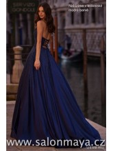 Královsky modré, korzetové šaty, s průstřihy na topu, bohatá sukně, šněrování. (US2)