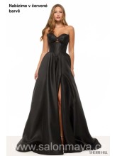 Červené korzetové šaty, korzet do V, mašle na prsou, rozparek, šněrování. (US8). 