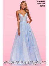 Červené třpytivé šaty s kamínkovým topem, tenká ramínka, šněrování. (US12)